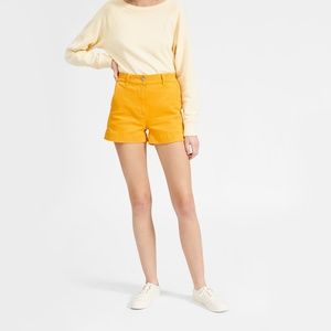 Everlane High Rise Cotton Twill Shorts - Marigold